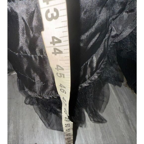 Custom Made Girl's Sequined Waist & Bow Hi-Low Hem Dress Gown Black Gold Small - Picture 11 of 16